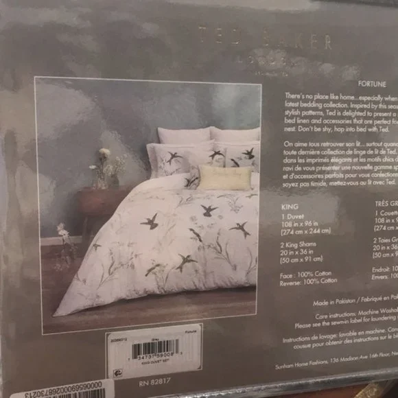TED BAKER LONDON Fortune Duvet Cover & Sham Set - Picture 6 of 8